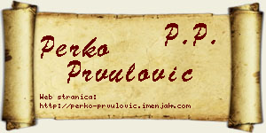 Perko Prvulović vizit kartica
